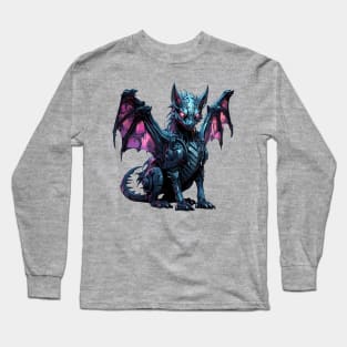 Cyberpunk Dragon Vector Graphic Long Sleeve T-Shirt